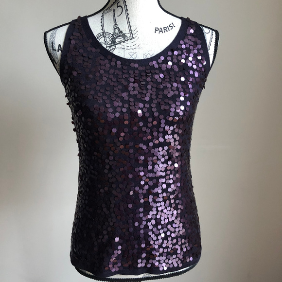 EILEEN FISHER Petite sequin tank S 100% merino - Picture 1 of 7